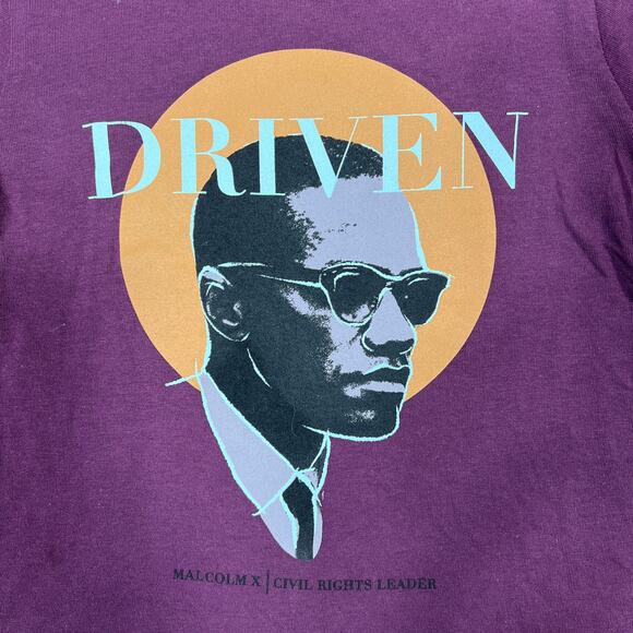 Malcolm X Driven T-Shirt Toddler 5T Maroon Gold Front Graphic Black History NEW! - Picture 2 of 6